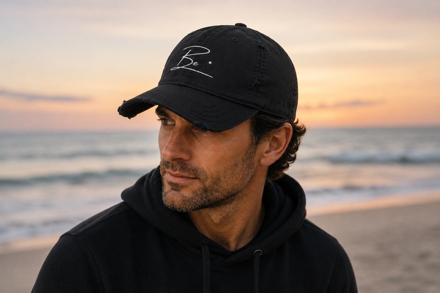 Be. you are enough. Distressed Baseball Hat