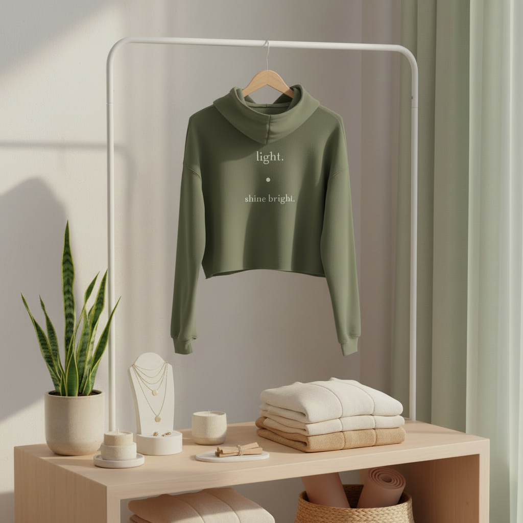 Be. you are light. shine bright.(cropped hoodie)