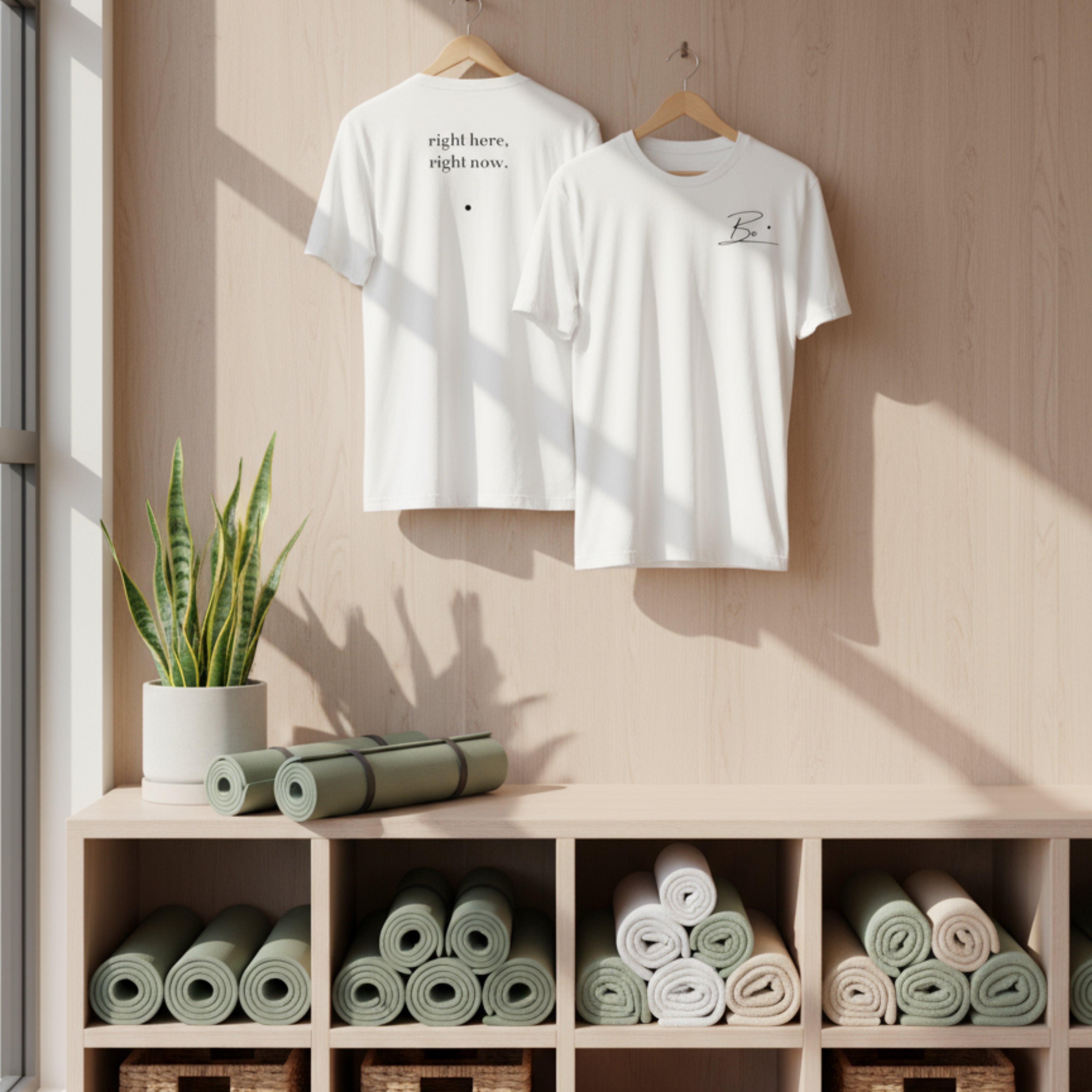 Be. right here, right now (unisex tee) – Be. Wellness