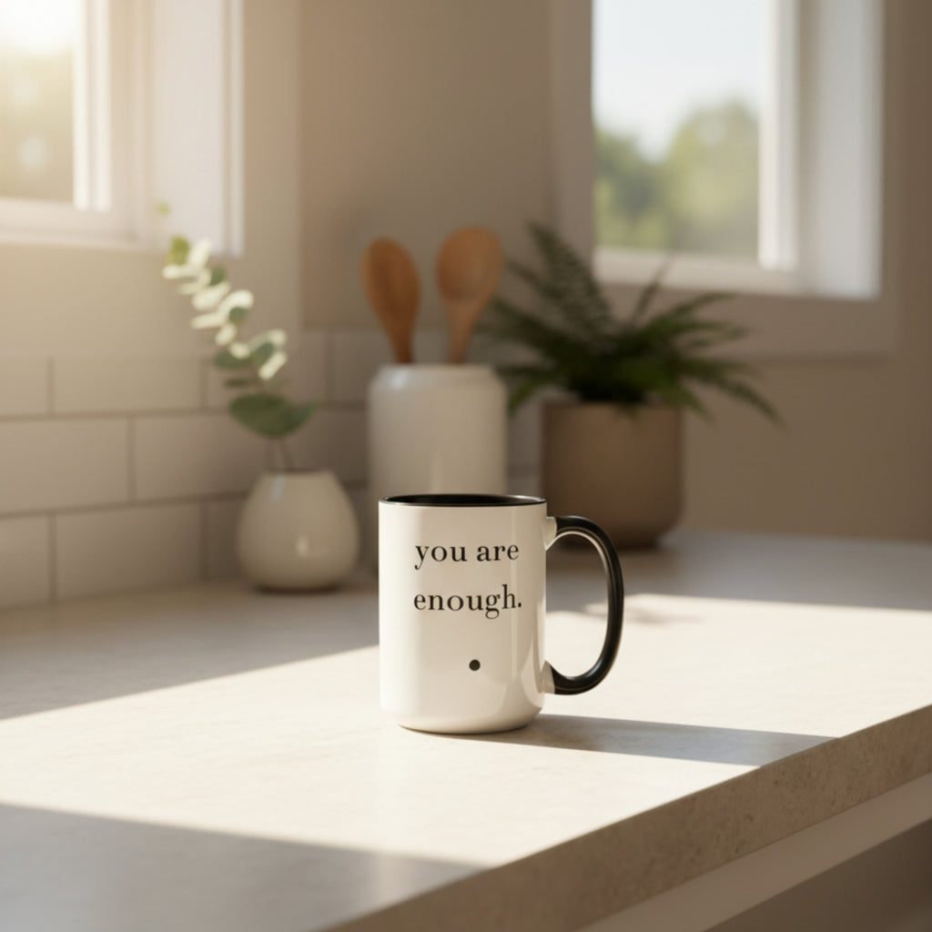 Be. “you are enough.” Mug — Ceramic Mindfulness Mug (cup of Joe)