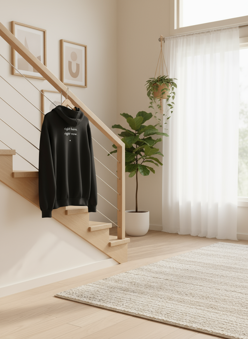 Be. right here, right now. (unisex hoodie)