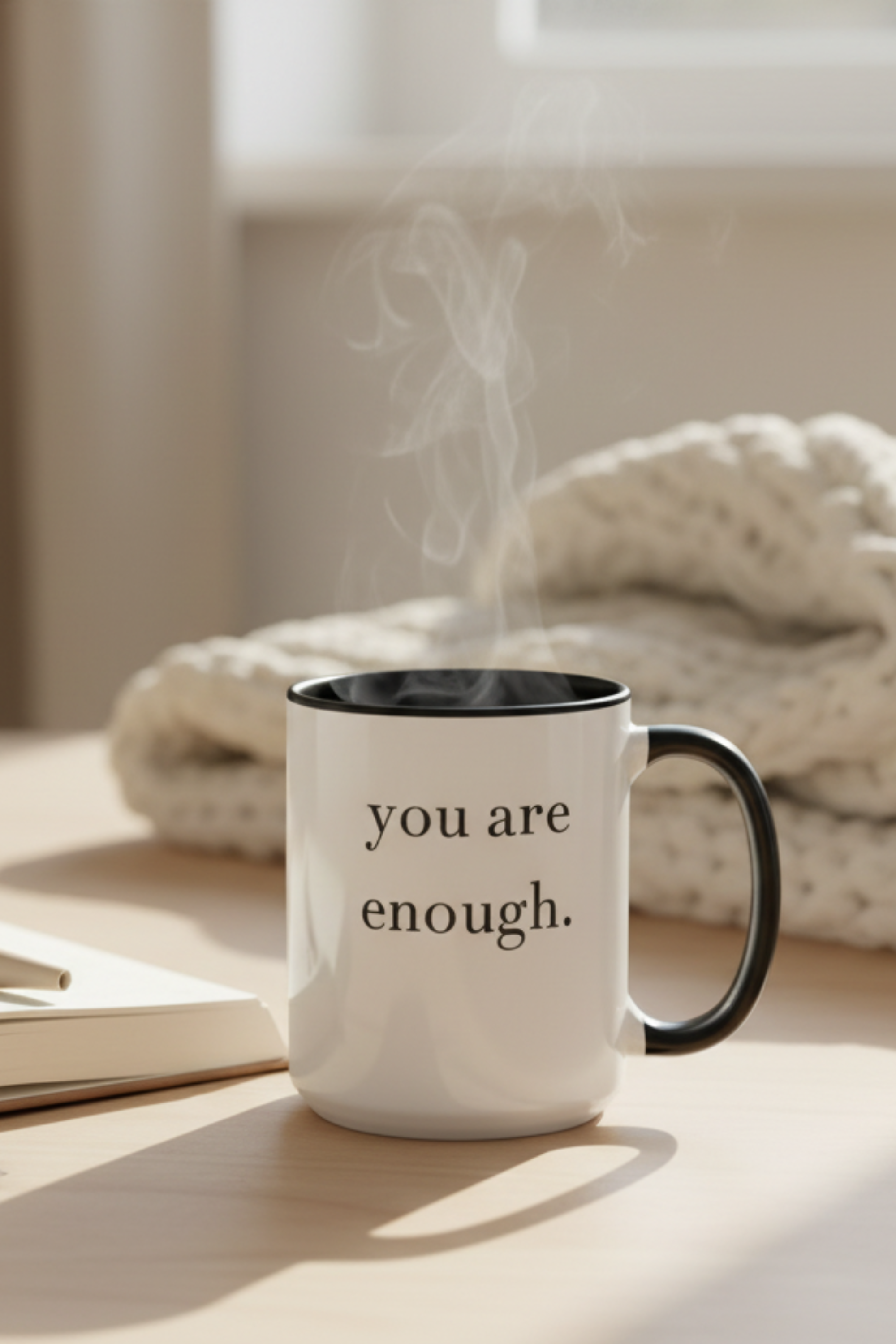 Be. “you are enough.” Mug — Ceramic Mindfulness Mug (cup of Joe)