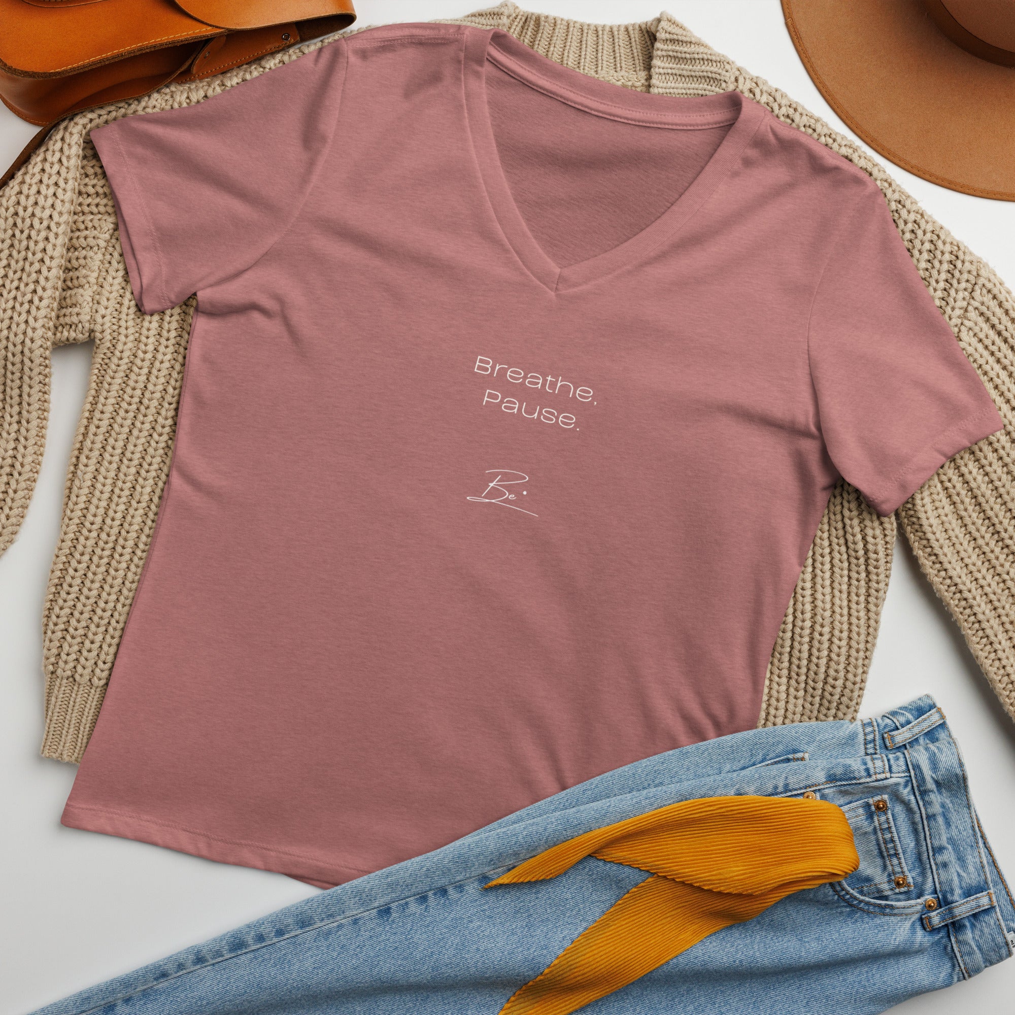 Be. breathe, pause, Be. (woman's tee)