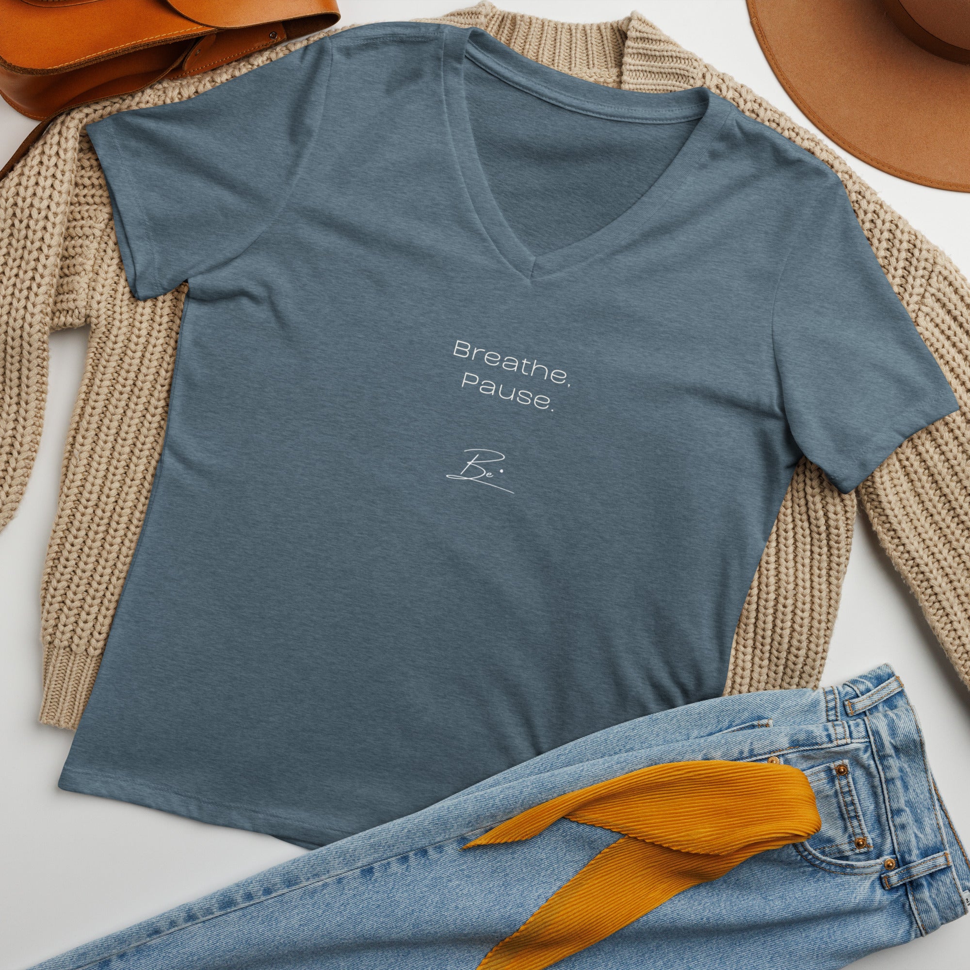 Be. breathe, pause, Be. (woman's tee)