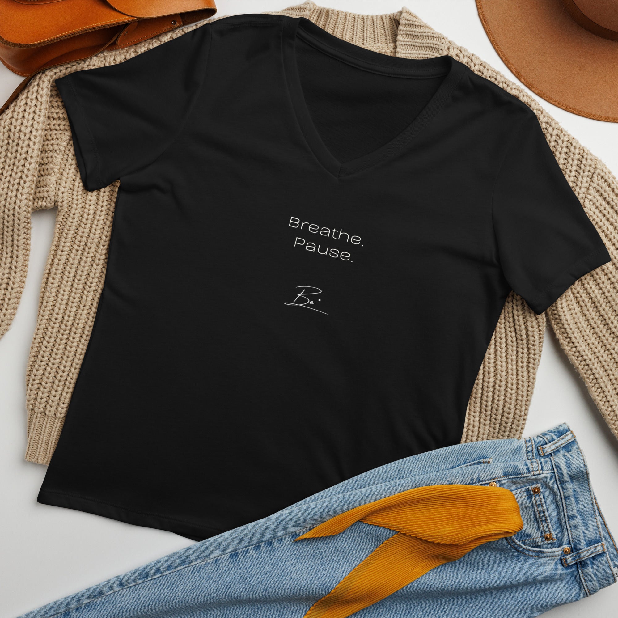 Be. breathe, pause, Be. (woman's tee)