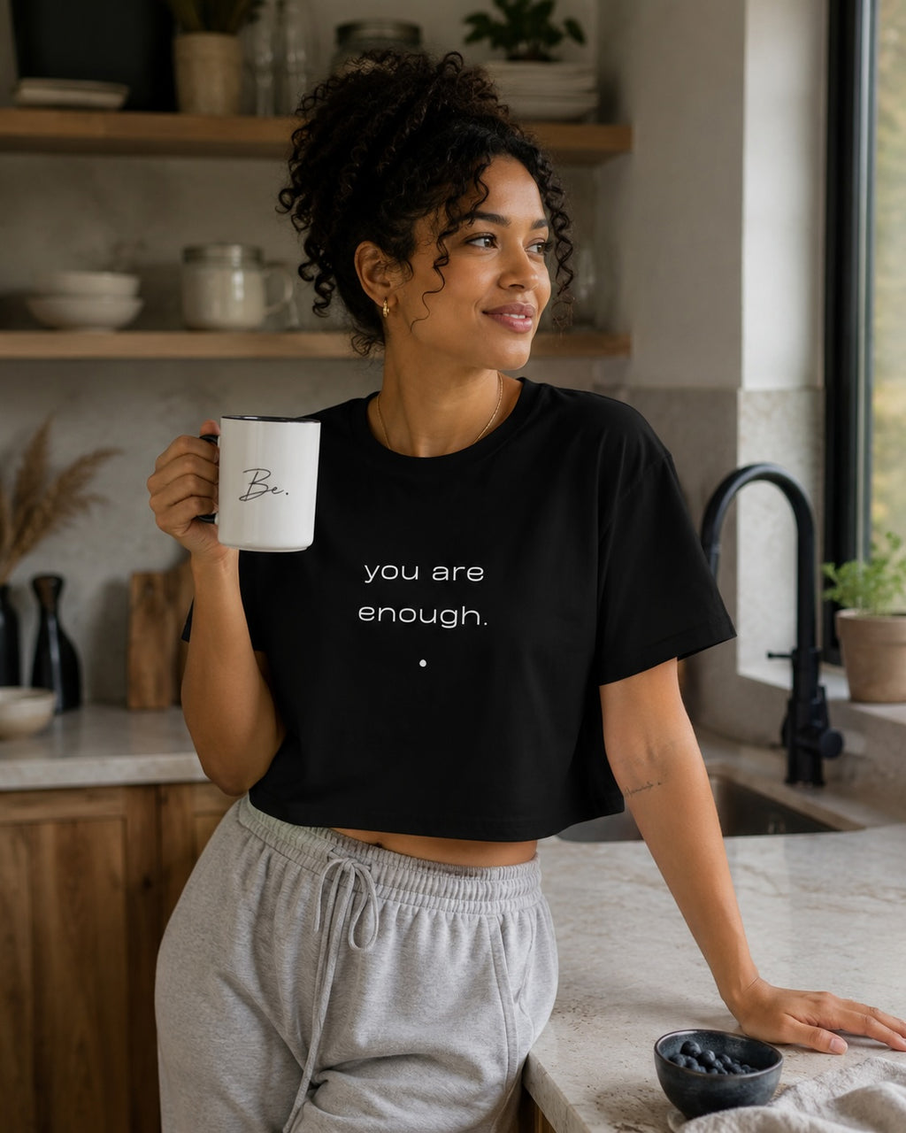 Be. you are enough. crop tee