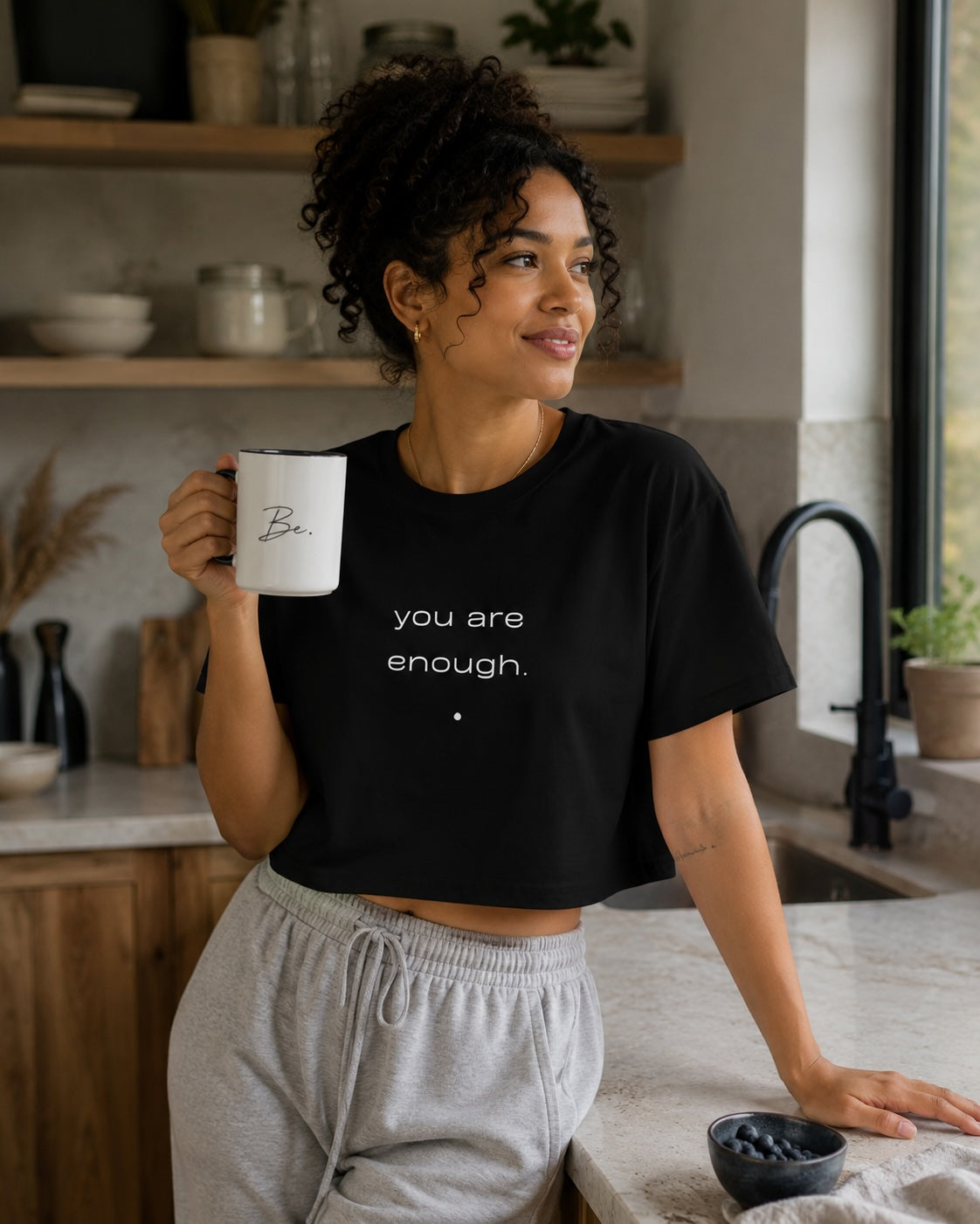 Be. you are enough. crop tee