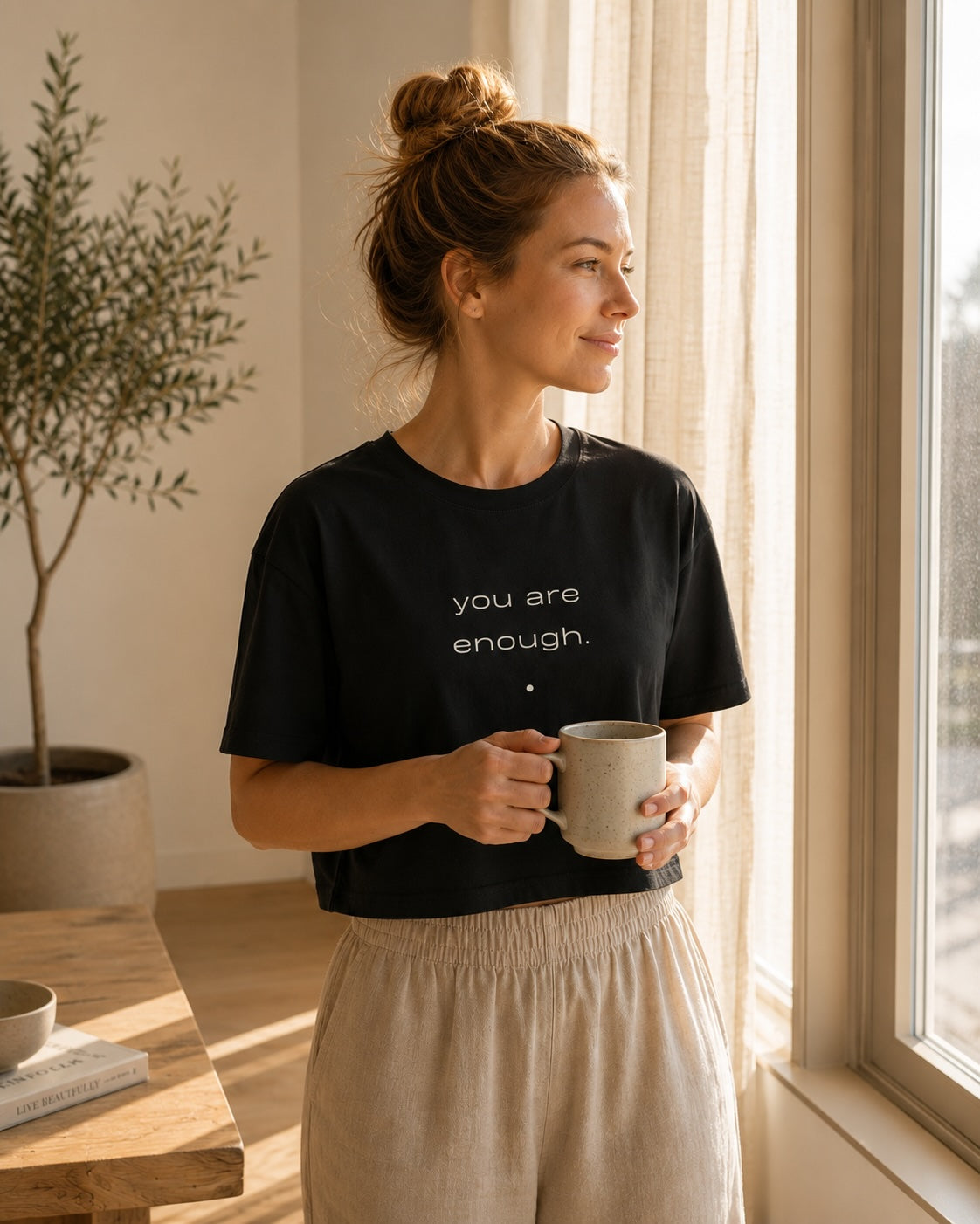 Be. you are enough. crop tee