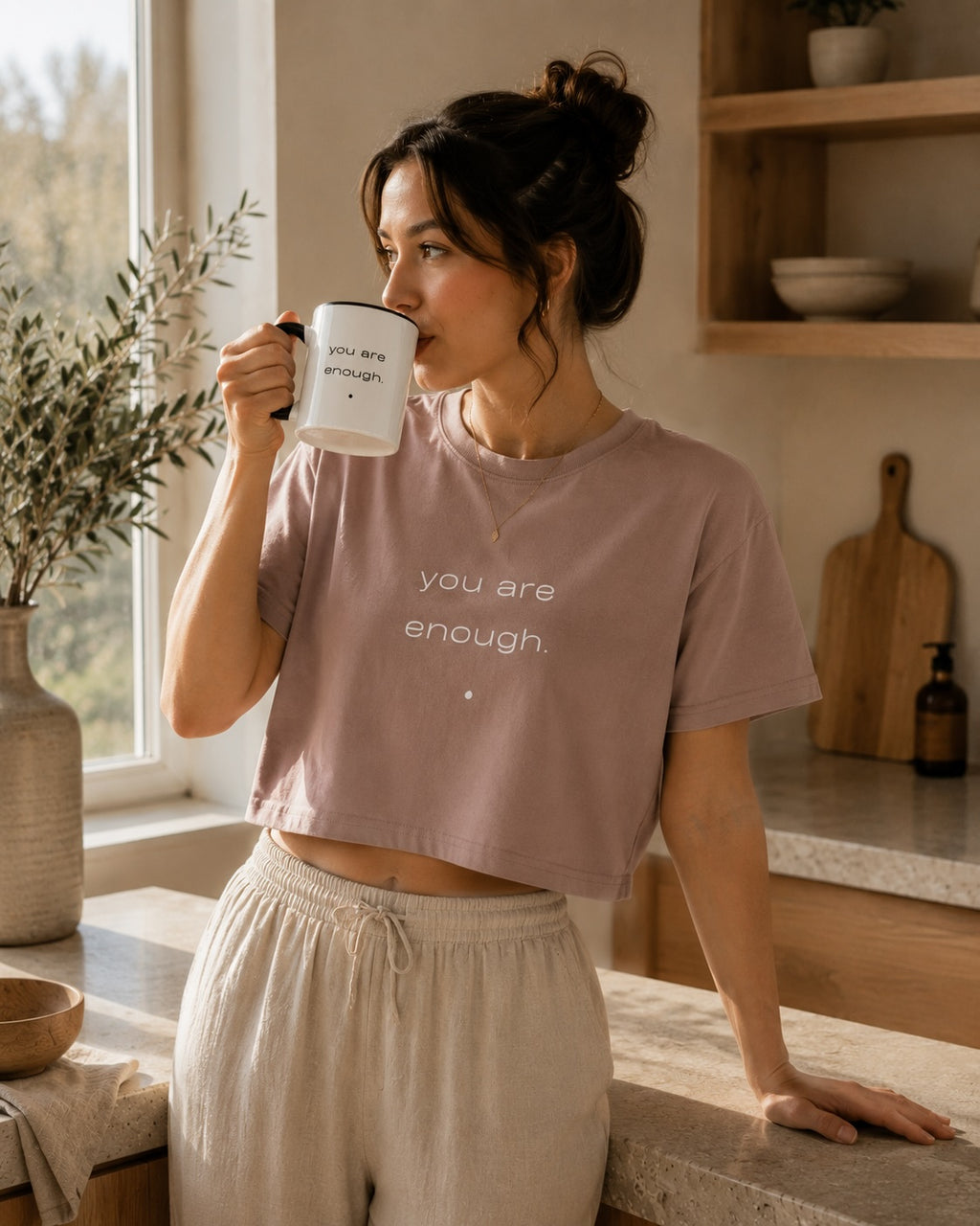Be. you are enough. crop tee