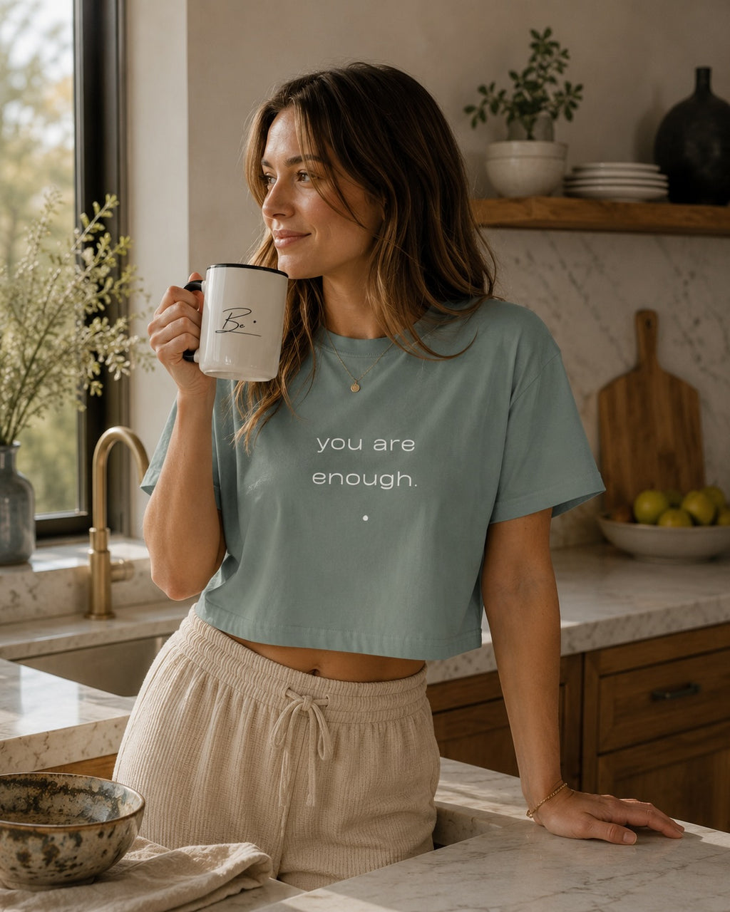 Be. you are enough. crop tee