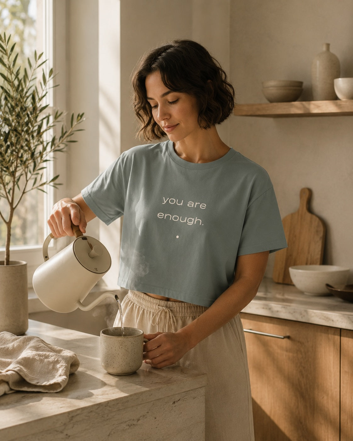 Be. you are enough. crop tee